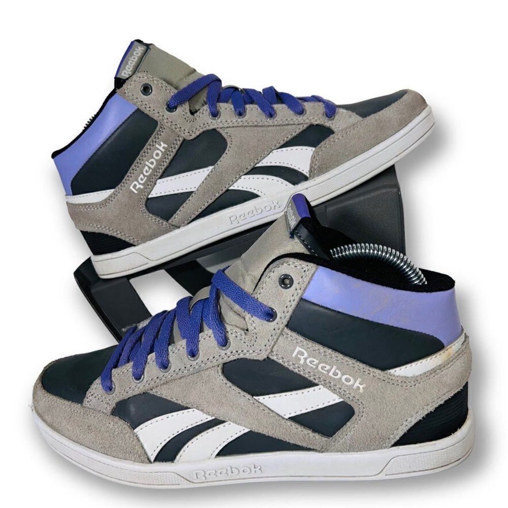 Reebok Royal Court Mid Ortholite Grey Suede / Purple‎ V47323 Women's 8.5